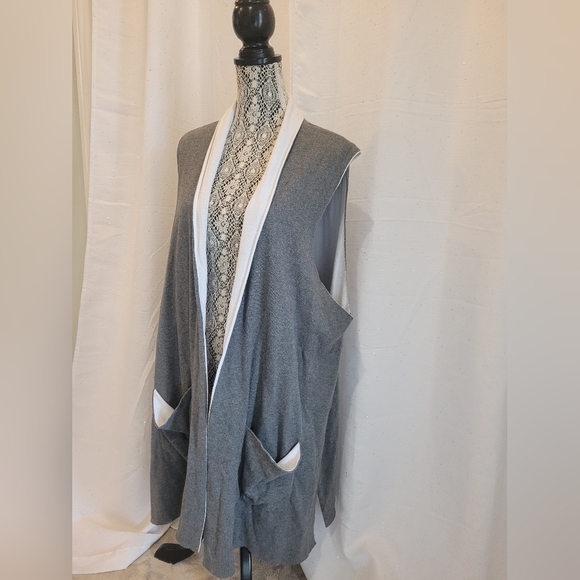 EILEEN FISHER Peruvian Organic CottonBlend LongVest 78% Organic Cotton22% Sz 3X - Picture 4 of 12